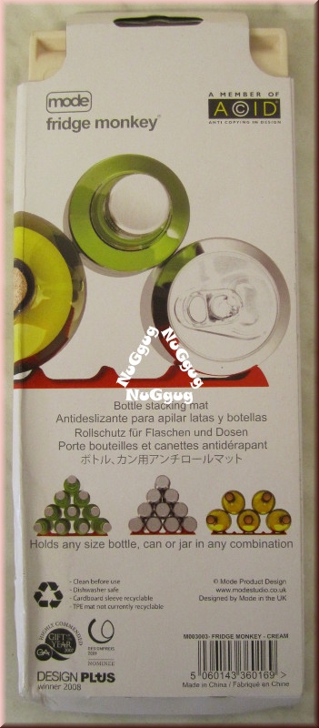 Fridge Monkey bottle stacking mat cream, Flaschen-Stapelmatte, Rollschutz