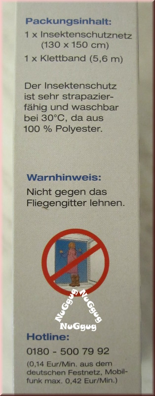 Fliegengitter PowerTec für Fenster mit Klettband, 130 x 150 cm, schwarz, waschbar