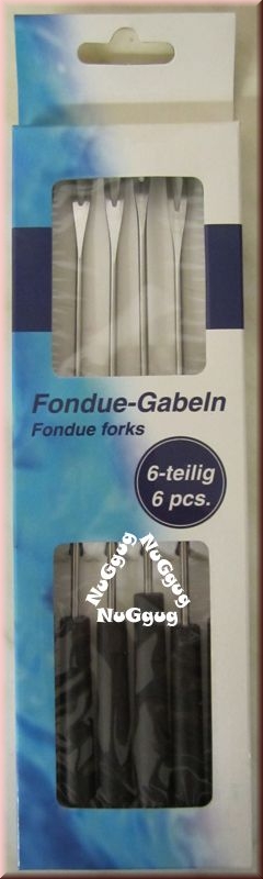 Fondue-Gabeln, Edelstahl mit Kunststoffgriff, 6 Stück