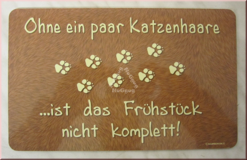 Frühstücksbrett "Ohne ein paar Katzenhaare..." von Rahmenlos