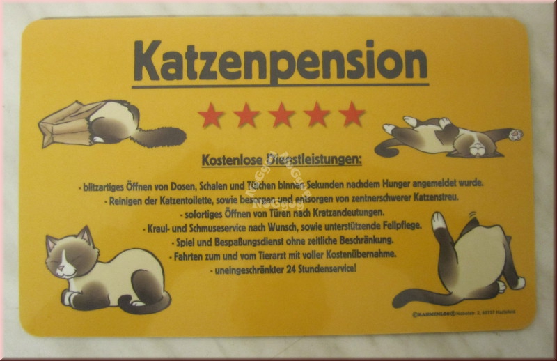 Frühstücksbrett "Katzenpension" von Rahmenlos