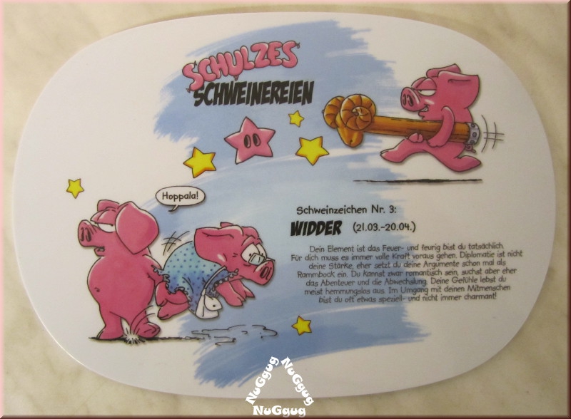 Frühstücksbrett "Schulzes Schweinereien - Sternzeichen Widder"