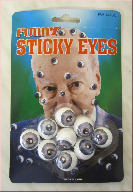 Augäpfel, Deko Augen zum Ankleben, Funny Sticky Eyes, 9 Stück