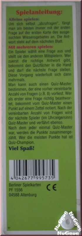 Fächerquiz Fußball. groß