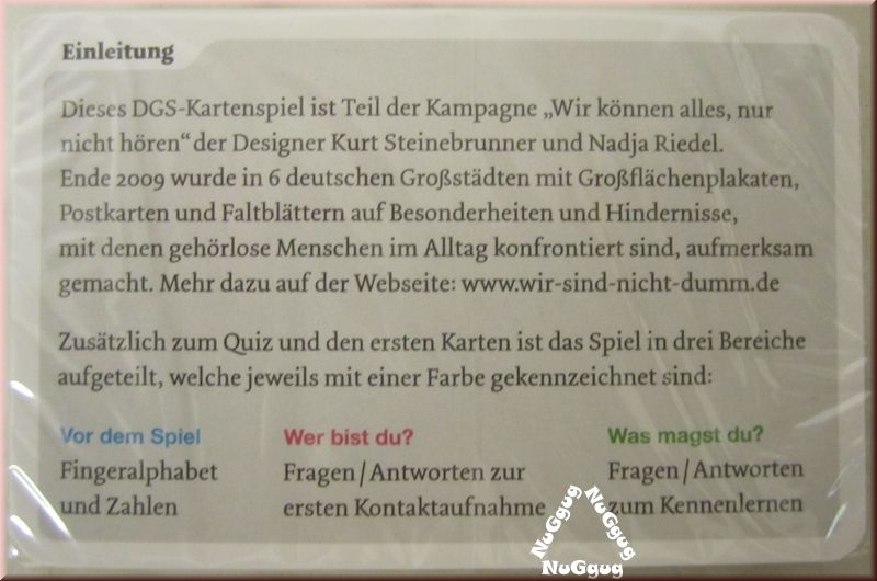 Deutsche Gebärdensprache. DGS-Kartenspiel