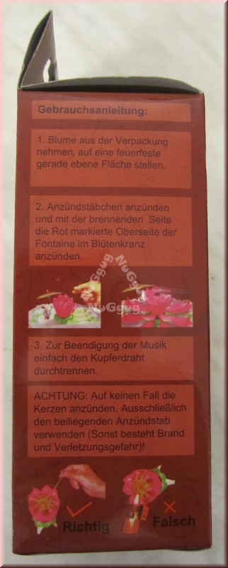 Geburtstagsblume mit Musik und Fontaine, Fontäne