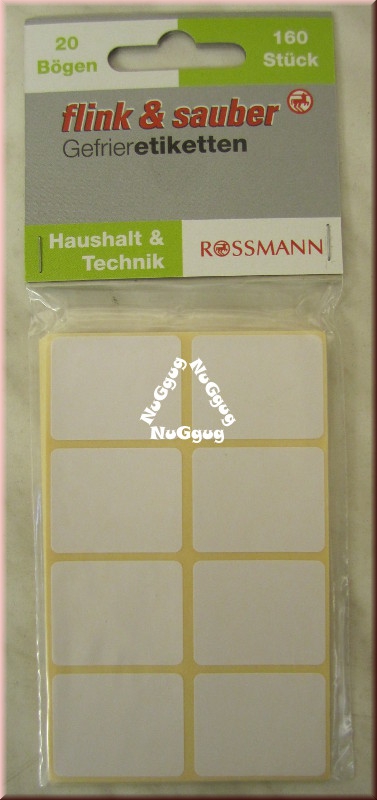 Gefrier Etiketten flink & sauber von Rossmann, weiss, 160 Stück