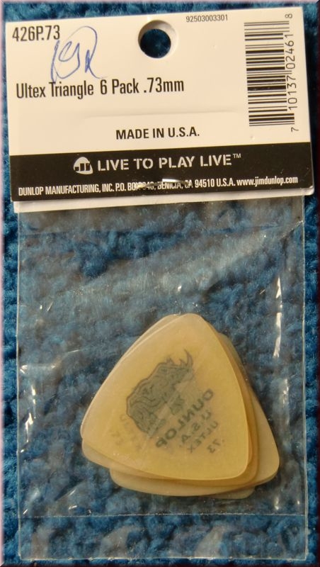 Dunlop Ultex Triangle 0.73mm. 426P.73. Plektren. Guitar Picks. 6 Stück