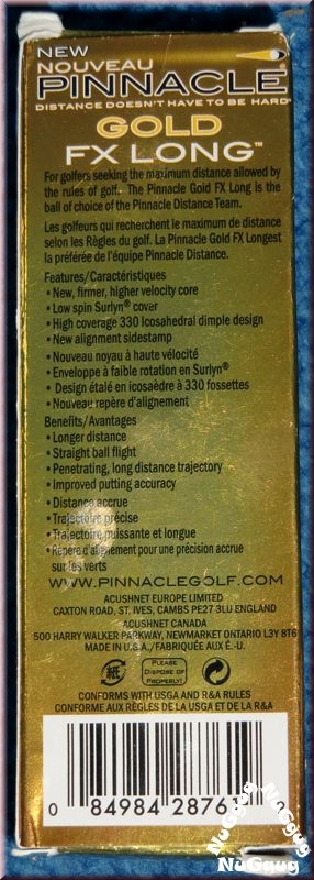 Pinnacle Gold FX Long. Golfball. 3er-Set