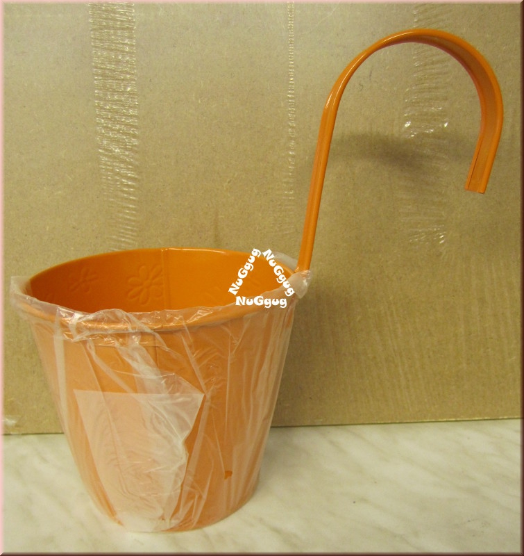 Hänge-Blumentopf orange, Balkonhängetopf, Durchmesser 15 cm