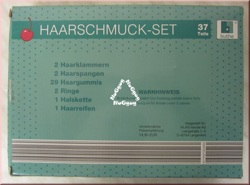 Haarschmuck Set grün, 37-teilig