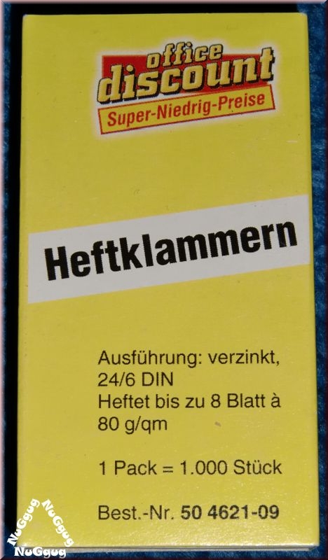 Heftklammern verzinkt 24/6. 1000 Stück von Office Discount. Artikelnummer 504621-09