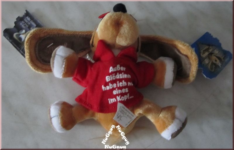 Schlüsselanhänger Hund "Stoppel" mit Spruch für Verliebte, 13 cm