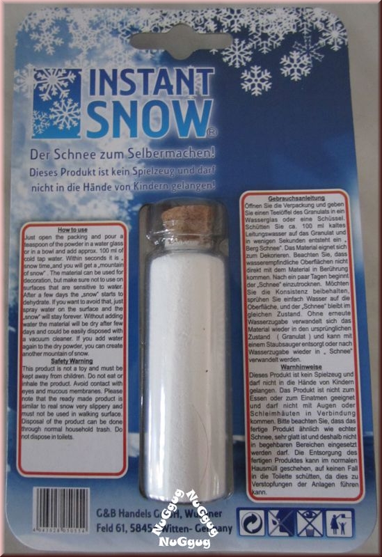 Instant Snow - der Schnee zum Selbermachen