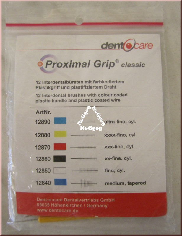 Interdentalbürsten Proximal Grip classic, xxxx-fine gelb, von dentacare, 12 Stück