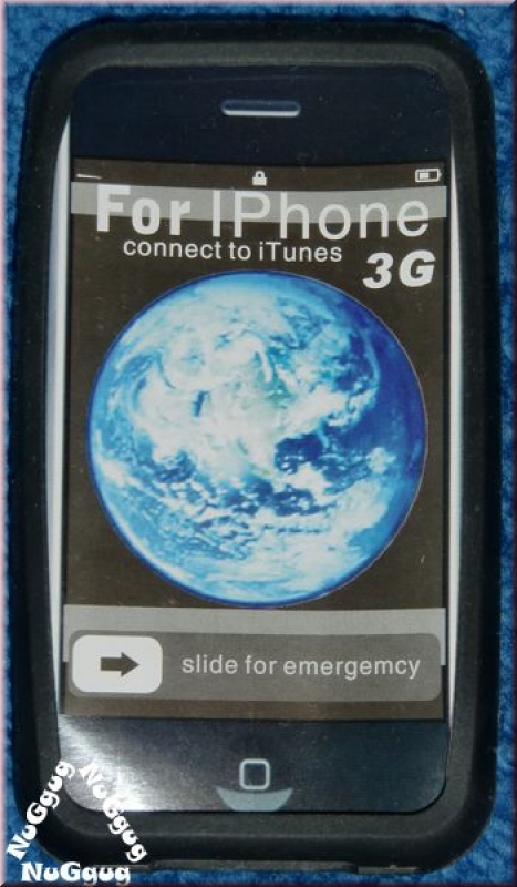 iPhone 3G Silikonhülle. schwarz mit Motiv