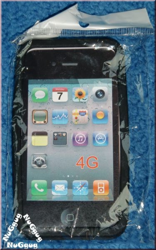 iPhone 4G Silikonhülle. schwarz mit Motiv