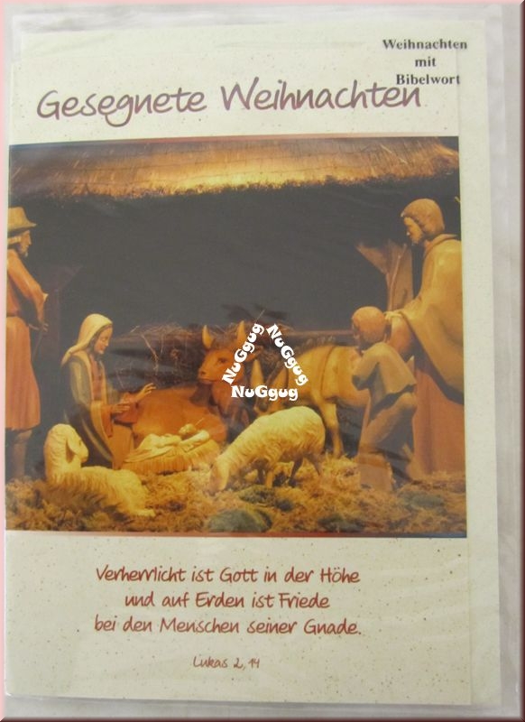 Weihnachtskarte "Gesegnete Weihnachten" mit Umschlag