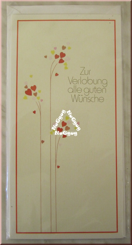 Karte "Zur Verlobung alle guten Wünsche" mit Umschlag