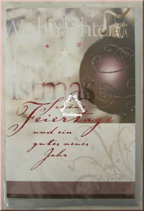 Weihnachtskarte "Schöne Feiertage" mit Umschlag