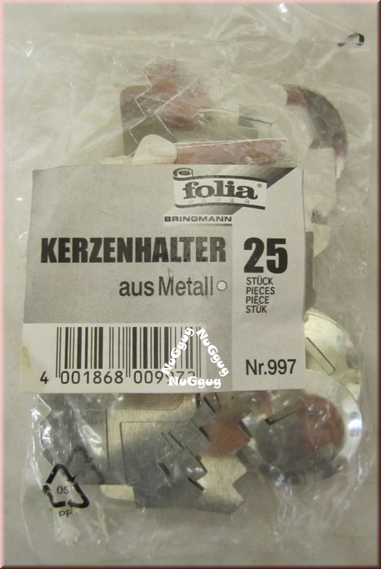 Folia Kerzenhalter für Laternen. Metall. 25 Stück