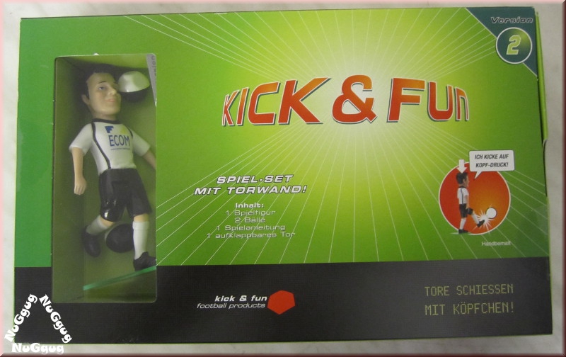 Kick & Fun Spiel-Set mit Torwand, Version 2, Spielfigur mit weißem Trikot