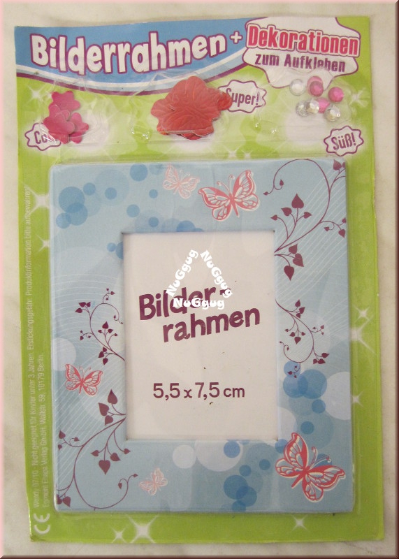 Bilderrahmen 5,5 x 7,5 cm und Dekoration zum Aufkleben