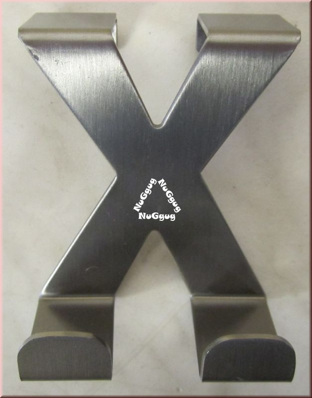 Türhaken "X". Metall. Edelstahl-Finish