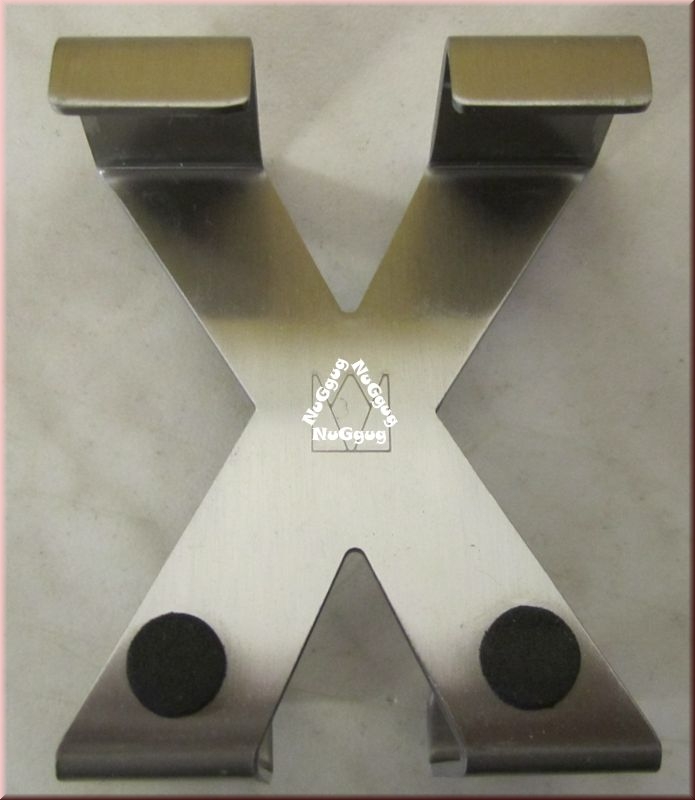 Türhaken "X". Metall. Edelstahl-Finish