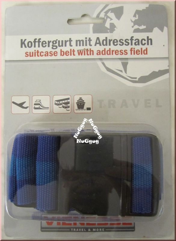 Koffergurt mit Adressfach, blau