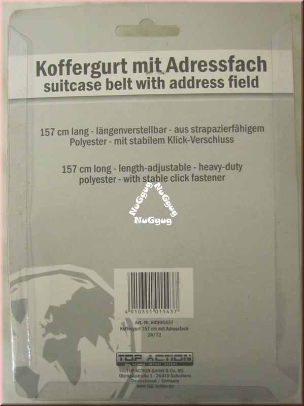 Koffergurt mit Adressfach, grün