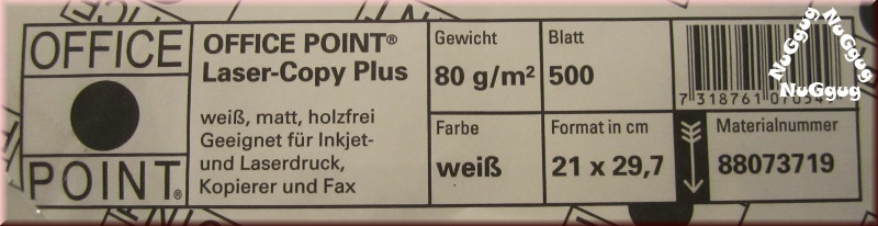 Kopierpapier A4 Office Point, weiss, 80 g/m², 500 Blatt, Druckerpapier