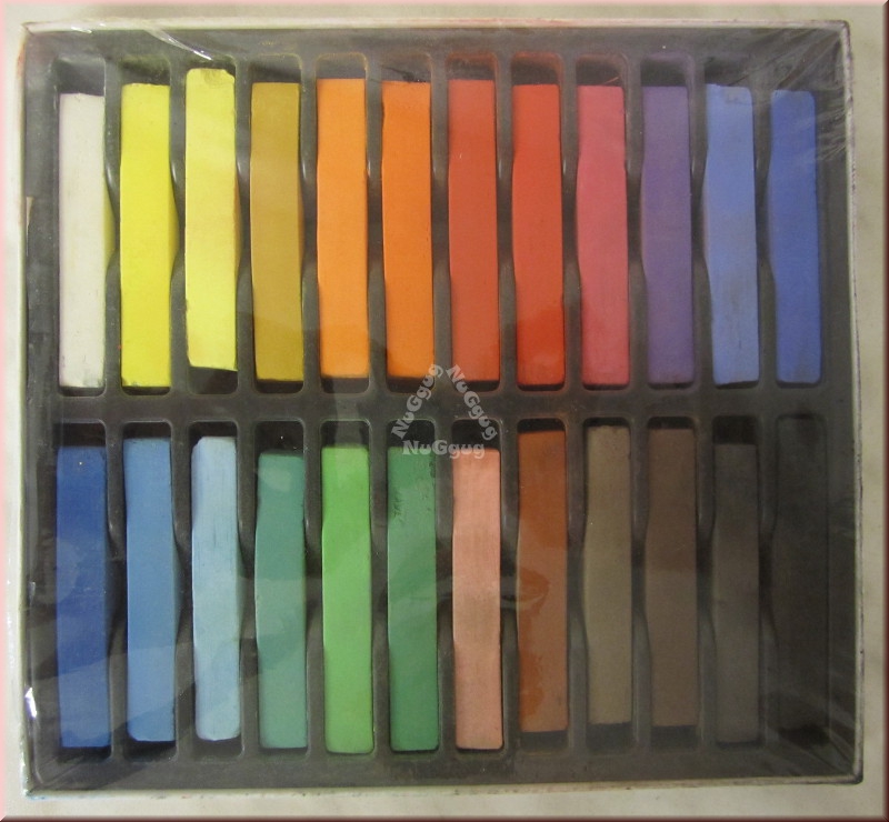 Künstlerkreide, bunt, leuchtende Farben, 24 Stück, Schulkreide, Pastellkreide