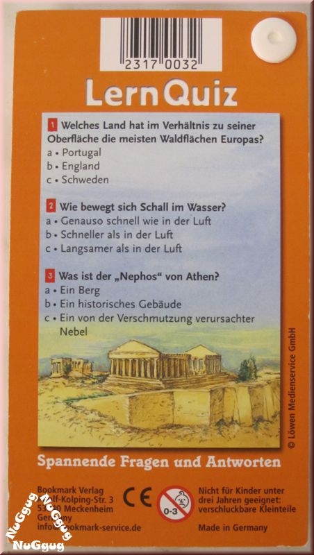 LernQuiz "Wunder der Welt". Fächerqiuz