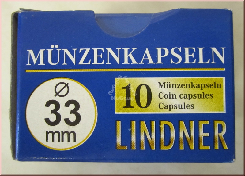 Lindner Münzkapseln 33 mm Durchmesser, Münzkapsel, 10 Stück