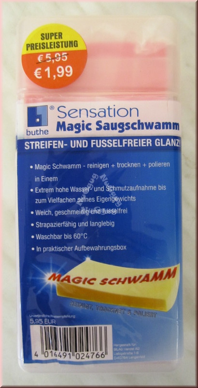 Magic Saugschwamm, Multi Schwamm in der Aufbewahrungsbox