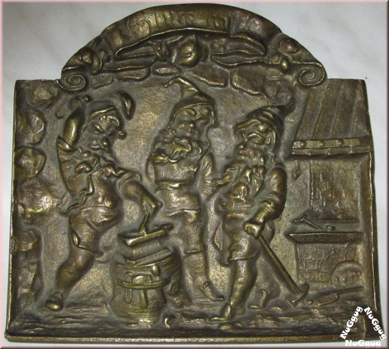 3D-Messingschild "Glück auf". massives Messing. sehr selten. 1575 Gramm schwer