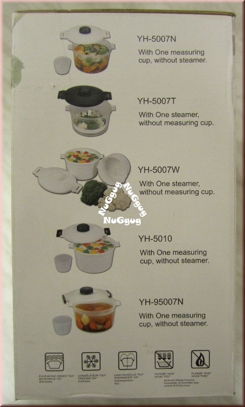 Mikrowellen Schnellkochtopf inkl. Meßbecher, transparent, 2,0 Liter, Microwave pressure cooker