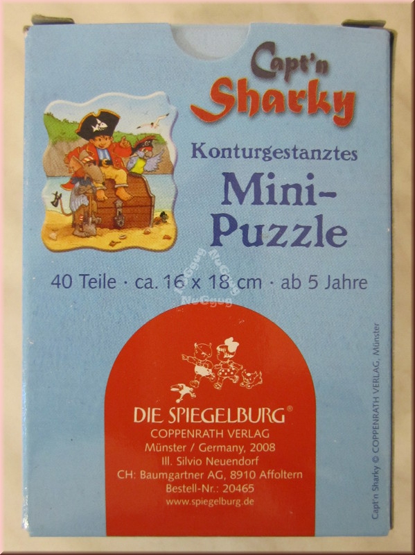 Minipuzzle Capt'n Sharky Schatztruhe, 40 Teile, von Die Spiegelburg