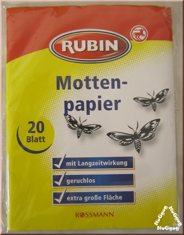 Rubin Mottenschutz, Mottenpapier, 20 Blatt, von Rossmann