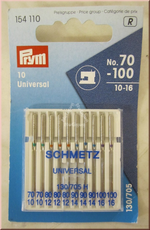 Nähmaschinennadeln 130/705 H, 70 - 100, Universal, von Schmetz, 10 Stück, Prym 154110