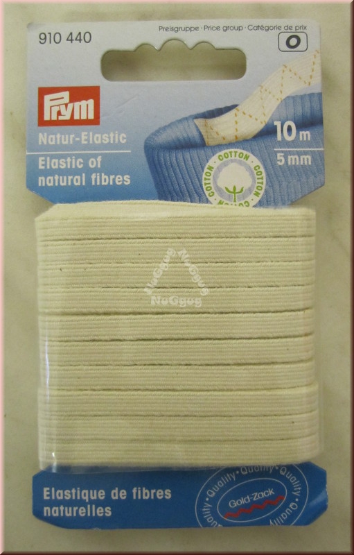 Prym Natur-Elastic, Gummilitze, 5 mm, 10 m, Artikelnummer 910440