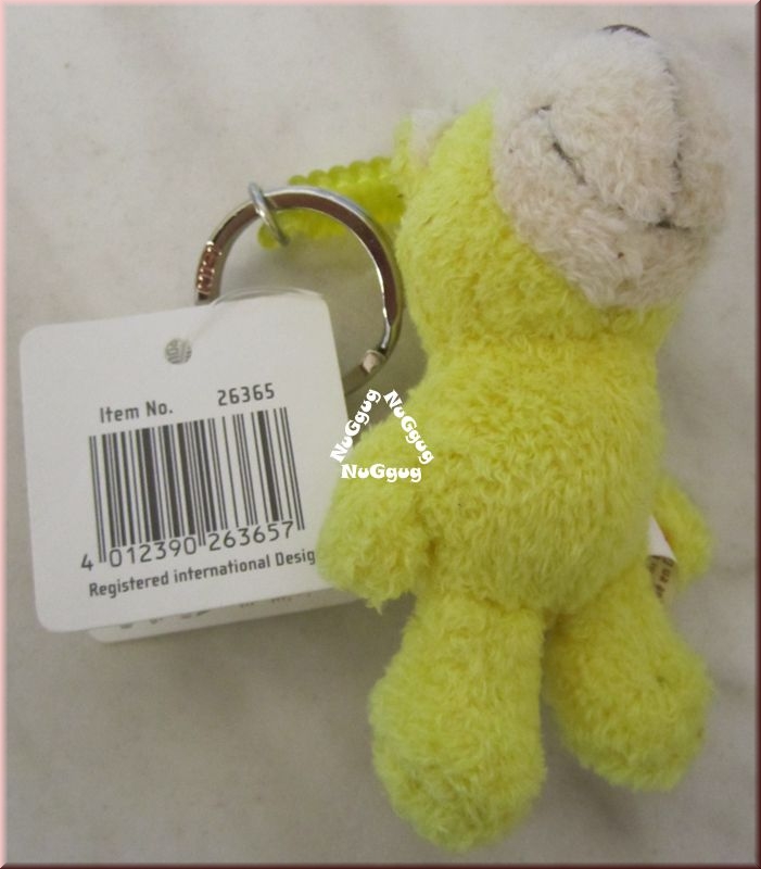 Nici 26365 Schlüsselanhänger Colour Bär, gelb, mit Spiral-Schlüsselring