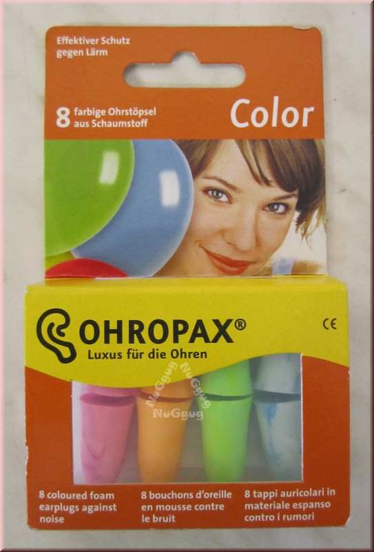 Ohropax Color, Schaumstoff Gehörschutz Stöpsel, 8 Stück