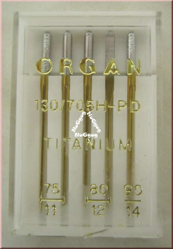 Nähmaschinennadeln 75 - 90, 130/705 H PD Titanium, von Organ