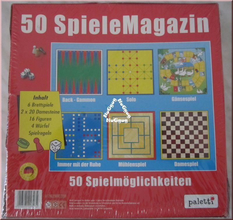 Paletti Spielesammlung, 50 Spielmöglichkeiten