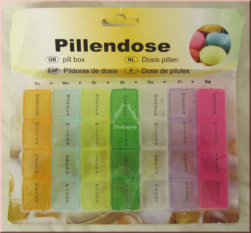 Pillendose für 7 Tage und 4 Tageszeiten