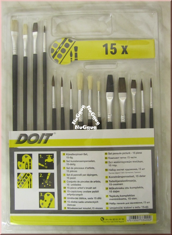 Künstlerpinsel-Set, 15-teilig, Pinsel Set