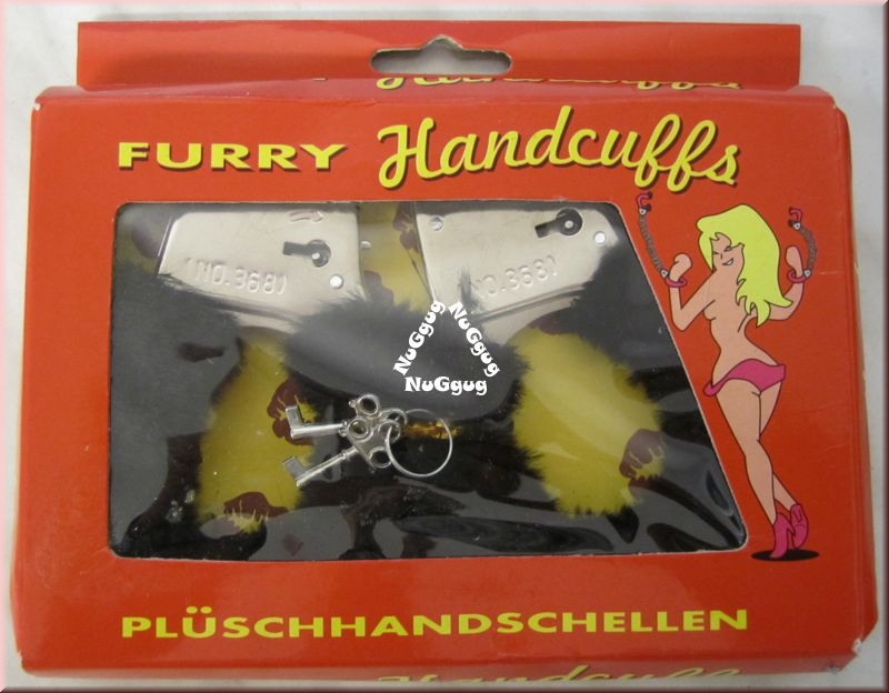 Plüschhandschellen, Handcuffs, schwarz