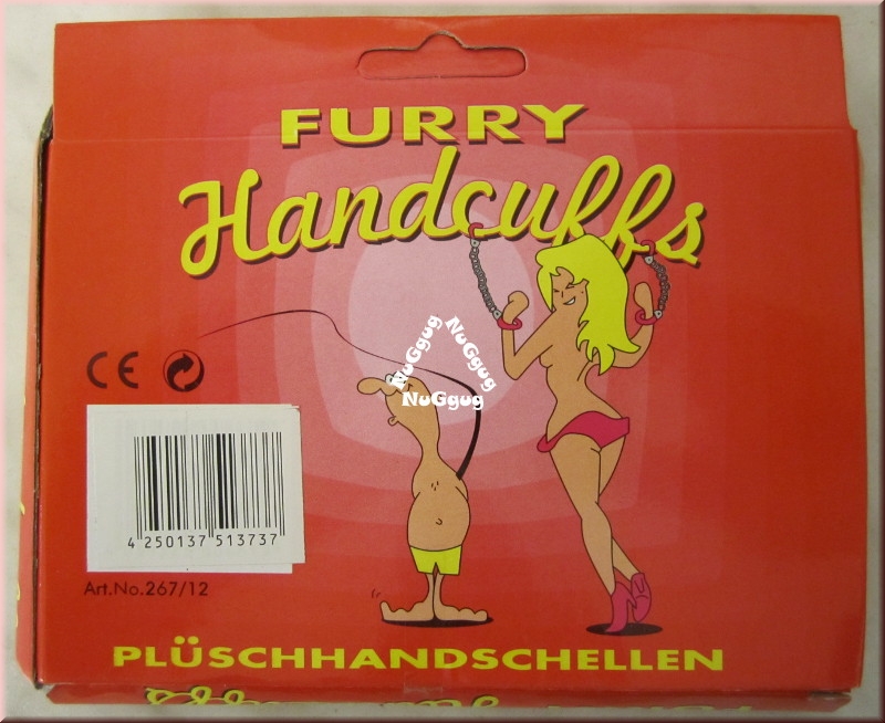 Plüschhandschellen, Handcuffs, rot